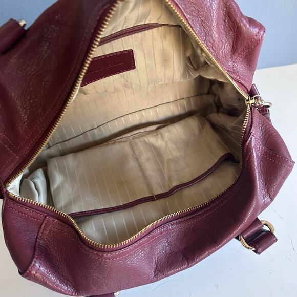 Cole Haan satchel bag burgundy red medicine bag satchel leather medium horse bit - Picture 11 of 13